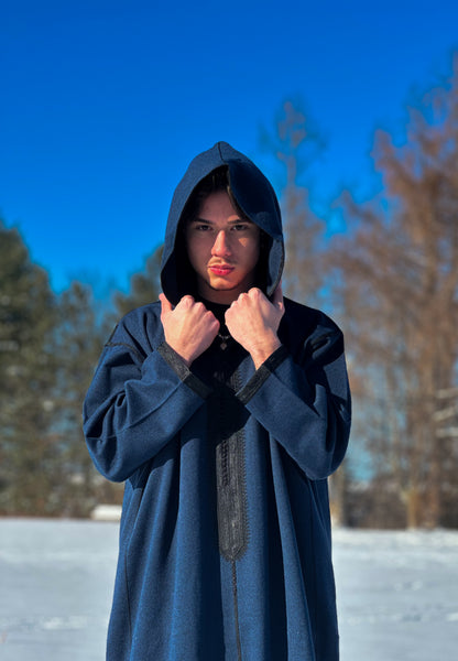Royal Obsidian Blue Winter Djellaba