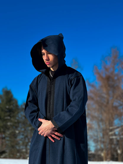 Royal Obsidian Blue Winter Djellaba